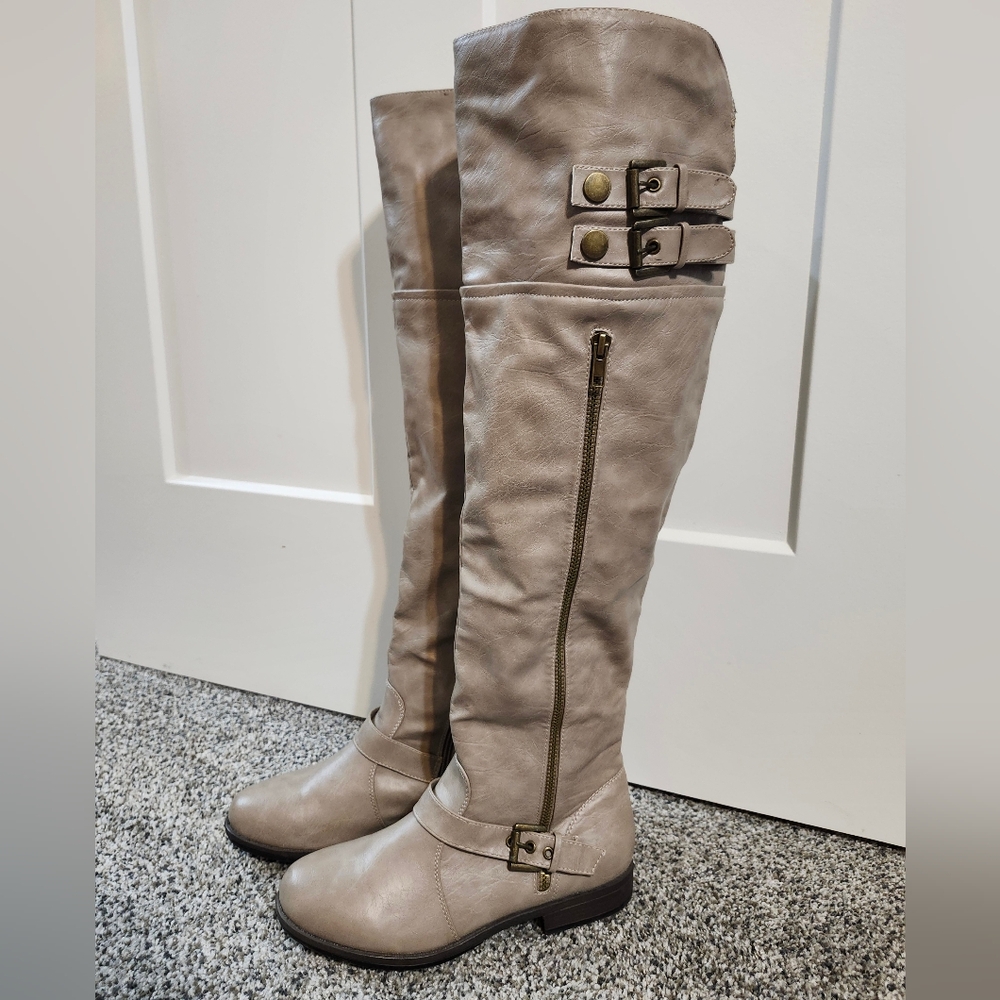 Sabina Taupe Over the Knee Boots